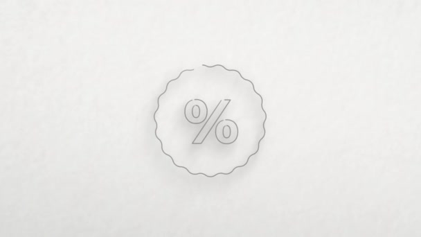 Okrągła ikona procent ramki z efektem rysowania kolorów. Animacja bazgrołów. 4K — Wideo stockowe
