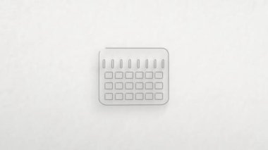 Calendar icon with color drawing effect. Doodle animation. 4K