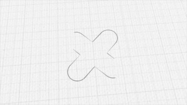 Cross mark icon with color drawing effect. Doodle animation. 4K