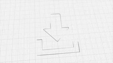 Renk çizim efektli simge indir. Karalama animasyonu. 4K