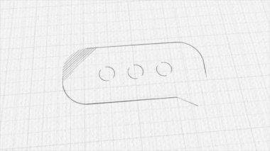 Speech bubble icon with color drawing effect. Doodle animation. 4K