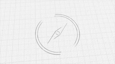 Compass icon with color drawing effect. Doodle animation. 4K
