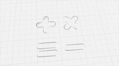 Calculator icon with color drawing effect. Doodle animation. 4K