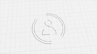 Create account screen icon with color drawing effect. Doodle animation. 4K