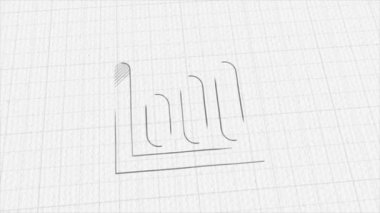 Renk çizim efektli ok simgesiyle iş diyagramı. Karalama animasyonu. 4K