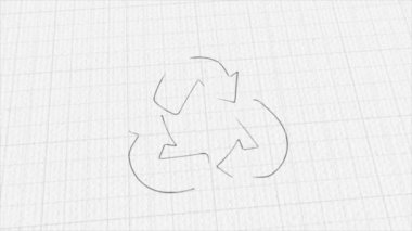 Renk çizim efektli ekran simgesini geri dönüştür. Karalama animasyonu. 4K