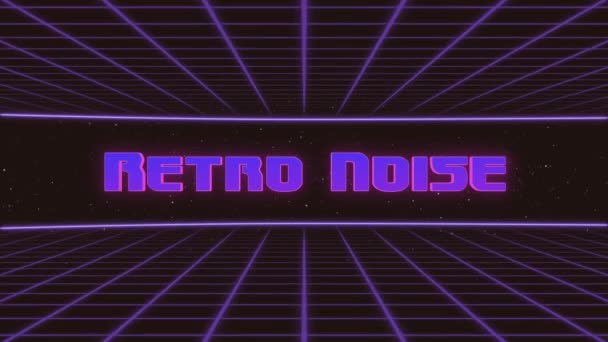 Retro Noise Title Animated Retro Futuristic 80s 90s Style. Animation squares and retro background — Vídeo de stock