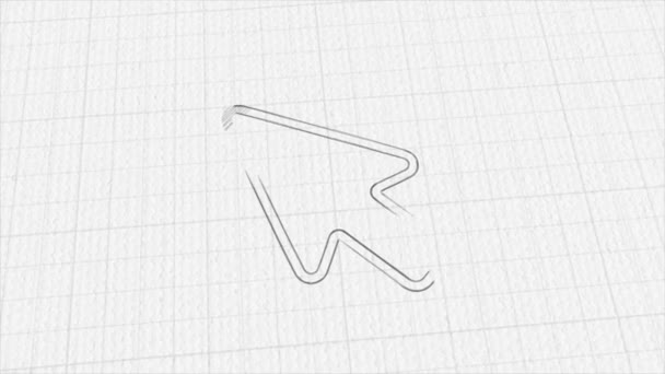 Arrow cursor icon with color drawing effect. Doodle animation. 4K — Video