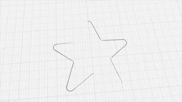 Star icon with color drawing effect. Doodle animation. 4K — Vídeos de Stock
