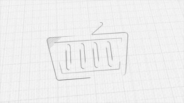Shopping basket icon with color drawing effect. Doodle animation. 4K