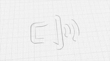 Speaker volume icon with color drawing effect. Doodle animation. 4K