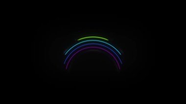 Taşaklardan gökkuşağı görüntüsü. Umut ve dilek için gökkuşağı iyimserlik havası yaratır. Her şey yoluna girecek. Yaz sembolü. Çocuklar için tasarım veya arkaplan şablonu