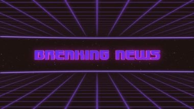 Breaking News Title Animated Retro Futuristic 80s 90s Style. Animation squares and retro background