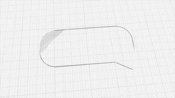 Speech bubble icon with color drawing effect. Doodle animation. 4K — ストック動画