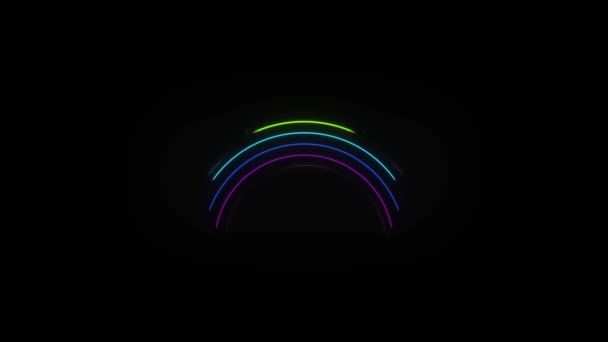 Animation of the appearance of rainbow from the balls. Rainbow for hope and wish generate the mood of optimism. Everything will be fine. Summer symbol. Template for design or background for children — Stock Video