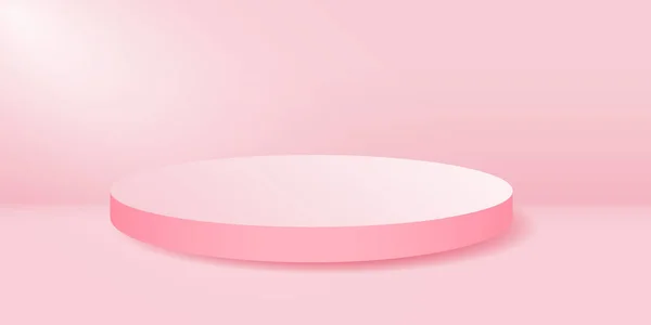Rundes Podium auf rosa Hintergrund. — Stockvektor