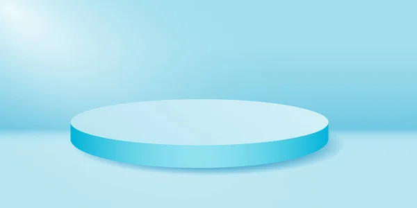 Etape ronde podium isolé sur fond bleu. — Image vectorielle