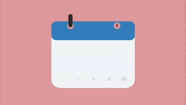 Calendario Con Marca Verificación Icono Aviso Marca Recordatorio Evento Dibujos — Vídeo de stock