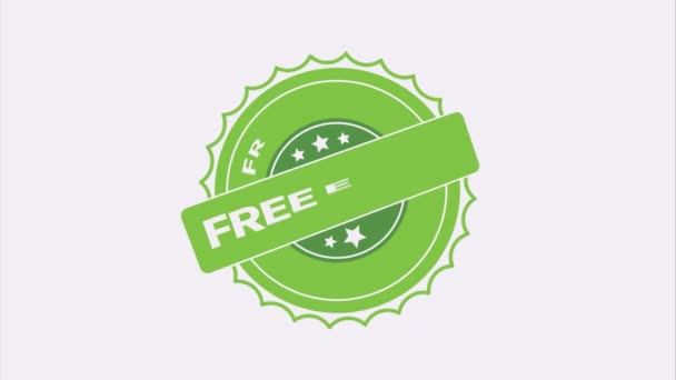 Бесплатный Вход Гранж Резиновый Штамп Белом Фоне — стоковое видео