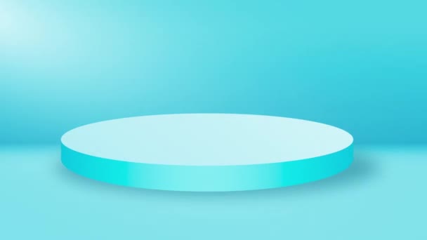 空荡荡的圆形讲台 基座或平台 由音量聚光灯照明 数码3D动画 — 图库视频影像