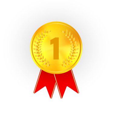 Gerçekçi ödül madalyaları. Altın madalya kazanan gümüş madalya birincilik ödülü en parlak halka töreni ödülü, ürün ve hizmet kalitesi. Vektör illüstrasyonu