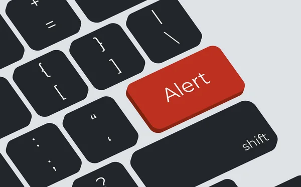 Teclado Computador Com Alerta Chave Alerta Contexto Empresarial — Vetor de Stock