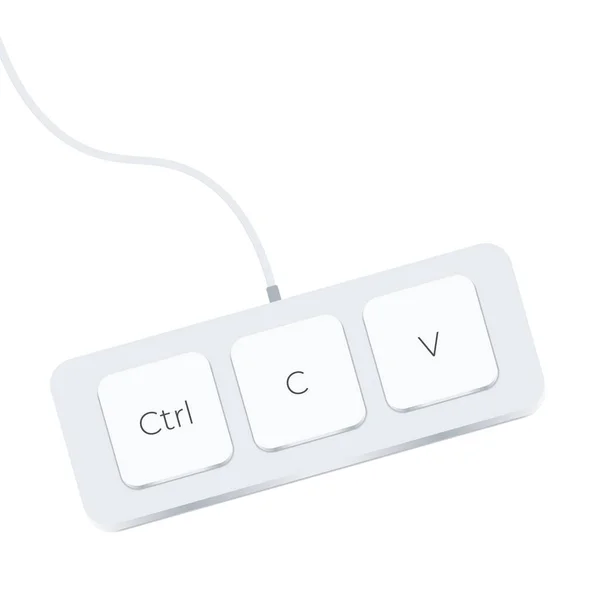 键盘键Ctrl C和Ctrl 复制和粘贴键快捷键 电脑图标 矢量说明 — 图库矢量图片