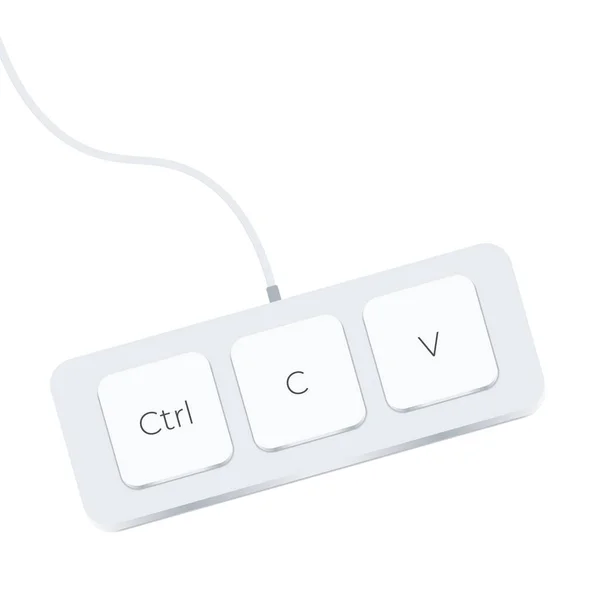 Клавіші Клавіатури Ctrl Ctrl Скопіюйте Вставте Клавіатурні Скорочення Піктограма Комп — стоковий вектор