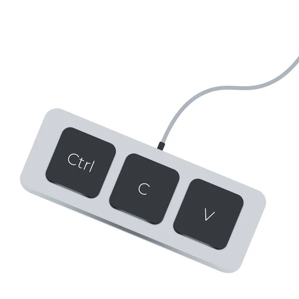 键盘键Ctrl C和Ctrl 复制和粘贴键快捷键 电脑图标 矢量说明 — 图库矢量图片