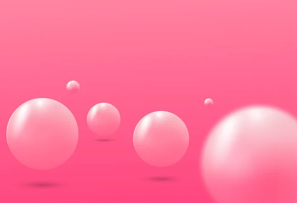 Fondo Abstracto Con Bolas Púrpura Rosa Burbujas Coloridas Dinámicas Composición — Vector de stock