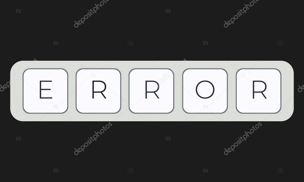 Computer keyboard key with key error. Keyboard keys icon button vector