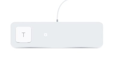 Test word written with computer buttons over white background. 4k