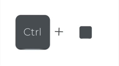 Keyboard Button, shortcut Ctrl V on white color and transparent background. 4k