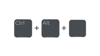 Ctrl Alt Del key icon. Clipart image isolated on white background. 4k