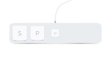 Sport word written with computer buttons over white background. 4k