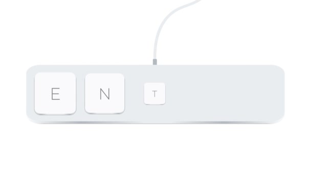 Enter Word Written Computer Buttons White Background — Stok video