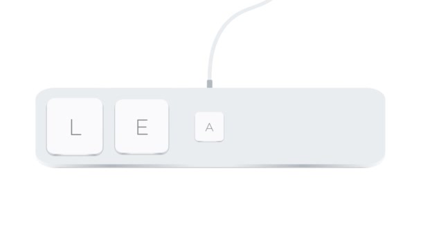 Learn Word Written Computer Buttons White Background — Vídeos de Stock