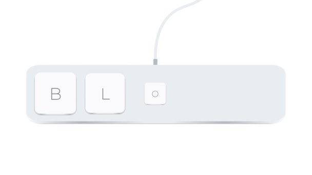 Block Word Written Computer Buttons White Background — Video