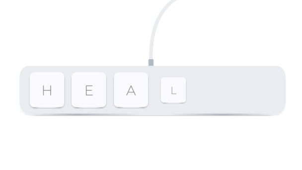 Health Word Written Computer Buttons White Background — Stockvideo