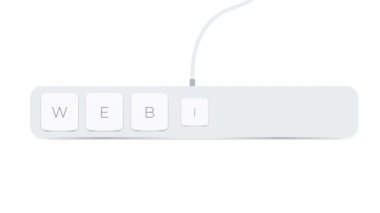 Webinar word written with computer buttons over white background. 4k