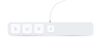 Support word written with computer buttons over white background. 4k