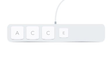 Access word written with computer buttons over white background. 4k