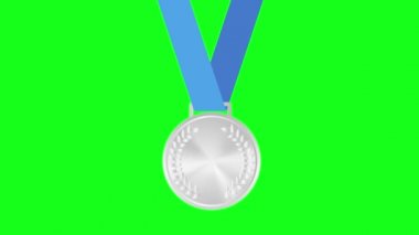 Silver Medal. Silver 2st Place Badge. Sport Game Silver Challenge Award. Red Ribbon. 4k