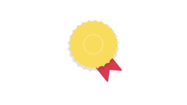 Certificate Icon Premium Quality Achievement Badge Profile Verification Check Mark — Stockvideo