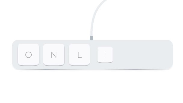 Online Word Written Computer Buttons White Background — Stockvideo