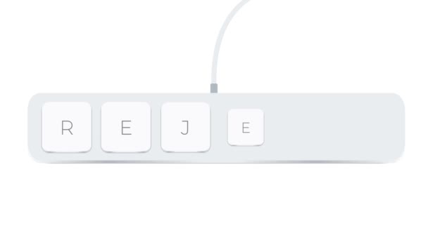 Reject Word Written Computer Buttons White Background — 图库视频影像