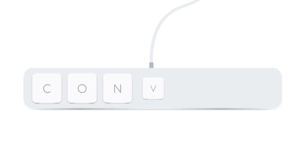 Convert Word Written Computer Buttons White Background — Vídeo de stock