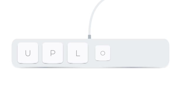 Upload Word Written Computer Buttons White Background — Stok video