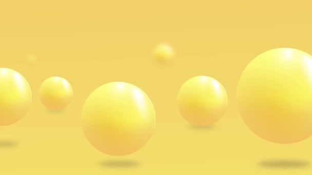 Abstract Background Falling Orange Balls Dynamic Flying Colorful Bubbles Futuristic — Wideo stockowe