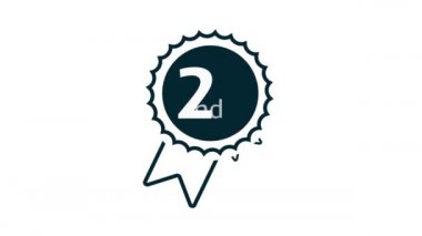 Medal. Silver 2st Place Badge. Sport Game Silver Challenge Award. 4k